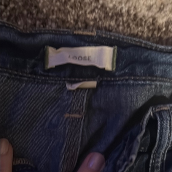 Worn twice American Eagle Outfitters Blue Relaxed Jeans with Distressed Details - Picture 5 of 9